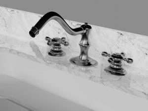sydney bath vanity white 60 inch carrara marble single sink 3D मॉडल