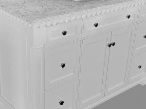 sydney bath vanity white 60 inch carrara marble single sink 3D मॉडल