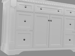 sydney bath vanity white 60 inch carrara marble single sink 3D मॉडल