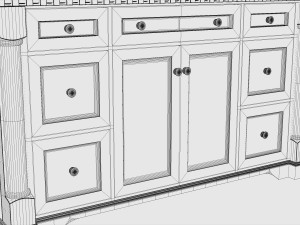 sydney bath vanity white 60 inch carrara marble single sink 3D मॉडल