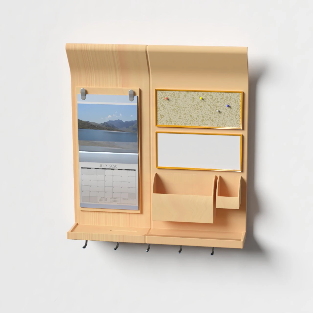 wall calendar key holder 3D Model .c4d .max .obj .3ds .fbx .stl .blend 