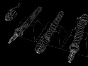 fountain pen with calligraphy nib 3D 모델