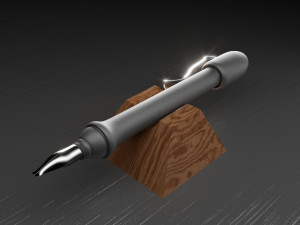 fountain pen with calligraphy nib 3D 모델