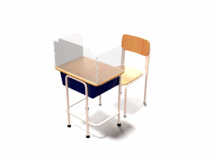 student chair with protection 3D Model