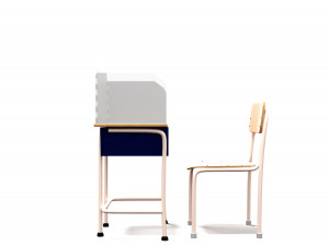 student chair with protection 3D Model