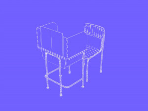student chair with protection 3D Model