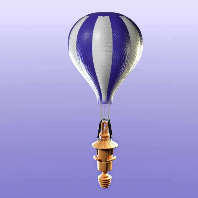 bird feeder with hot air balloon Modello 3D .c4d .max .obj .3ds .fbx .stl .blend 