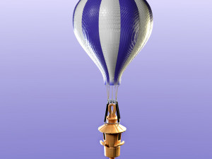 bird feeder with hot air balloon 3D Model