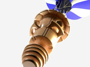 bird feeder with hot air balloon Modello 3D