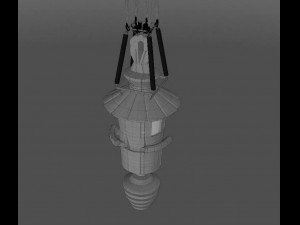 bird feeder with hot air balloon Modello 3D