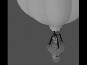 bird feeder with hot air balloon 3D Model