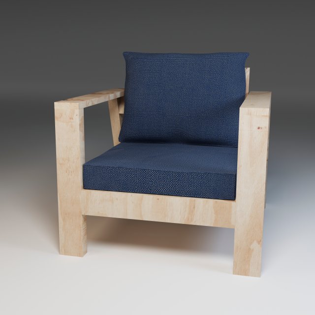 outdoor club chair Model 3D .c4d .max .obj .3ds .fbx .stl .blend