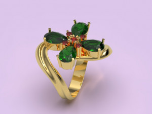 clover ring Modèle 3D