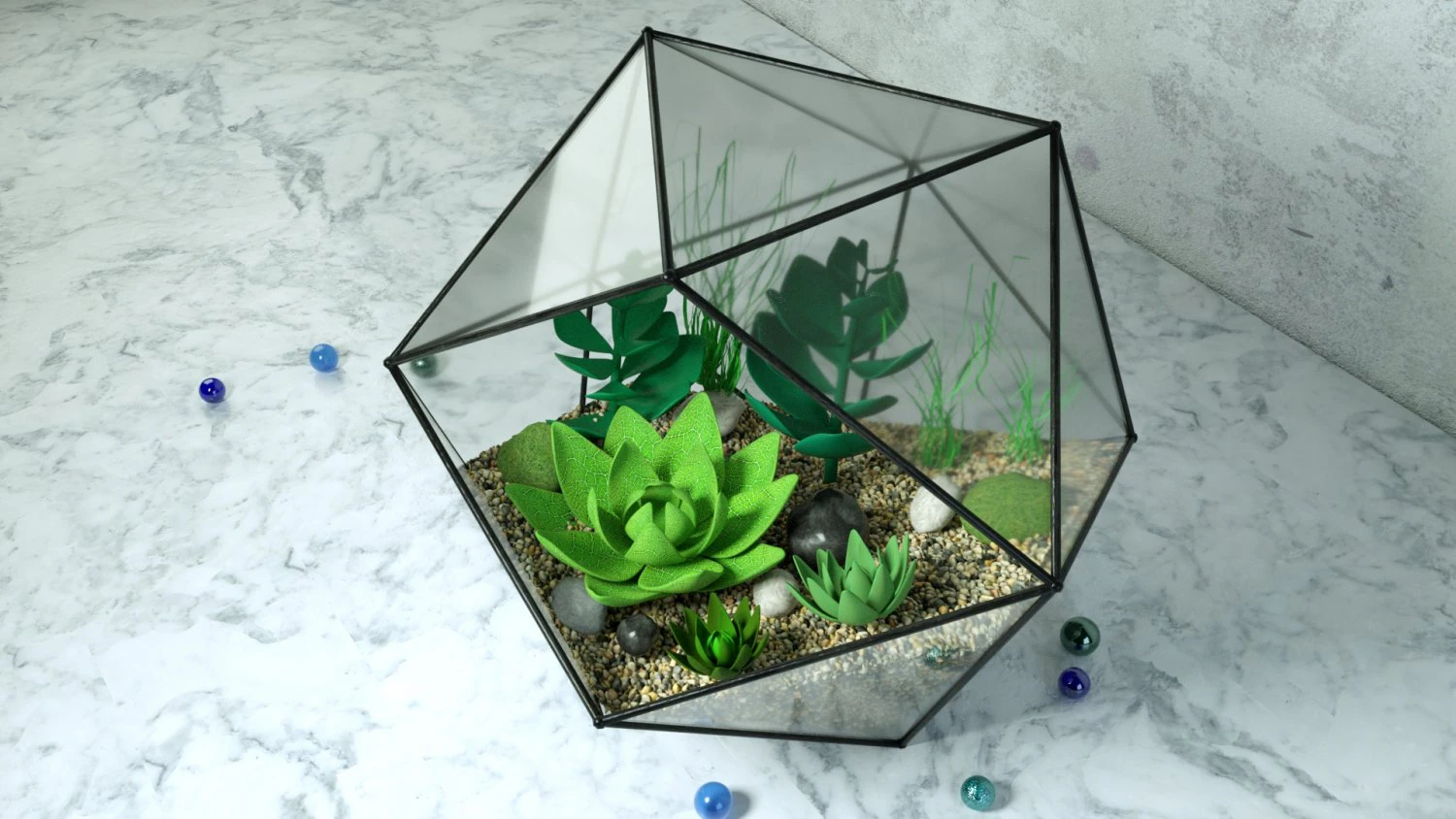 florarium 3D Model .c4d .max .obj .3ds .fbx .stl .blend 