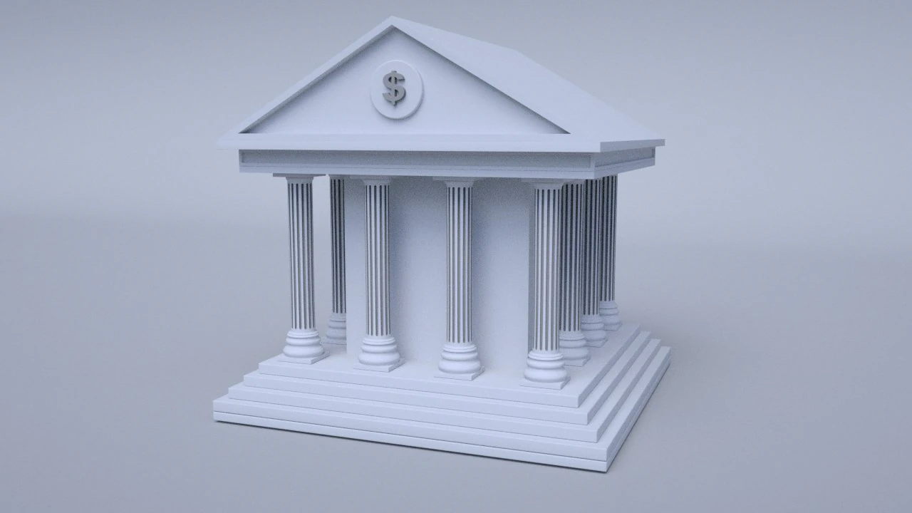 bank 3D Model .c4d .max .obj .3ds .fbx .stl .blend 