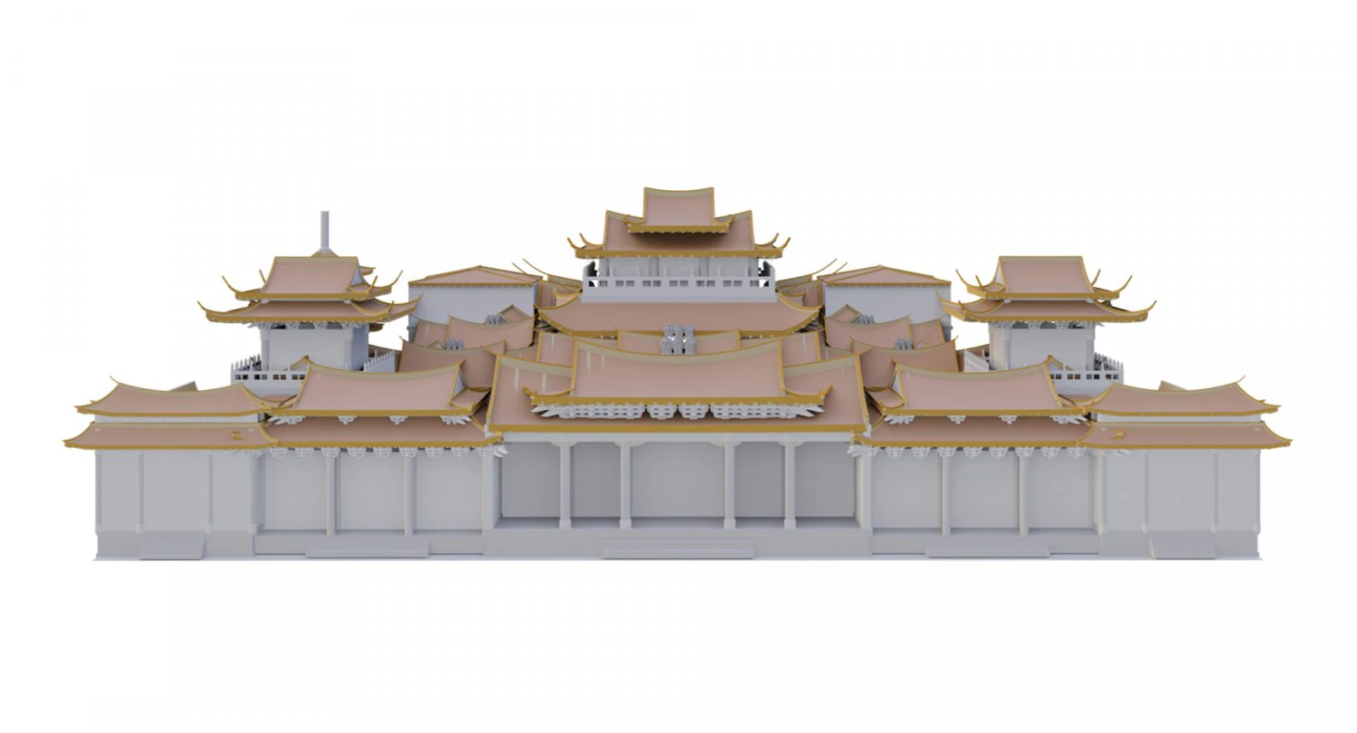 chinese temple chao tian gong 3D Model .c4d .max .obj .3ds .fbx .stl .blend 