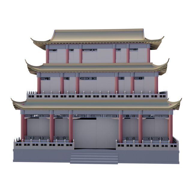 chinese temple chin yue lou Modelo 3D .c4d .max .obj .3ds .fbx .stl .blend 