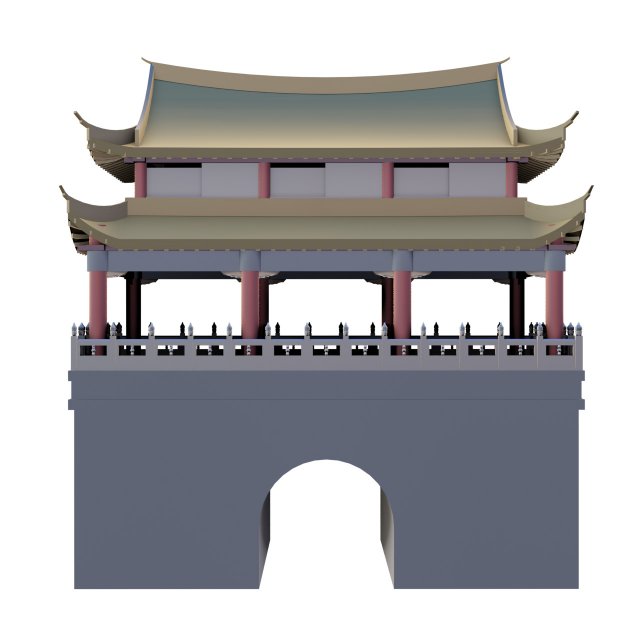 chinese temple ying xi men 3D मॉडल .c4d .max .obj .3ds .fbx .stl .blend 
