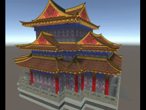 chinese temple corner tower 3D Model