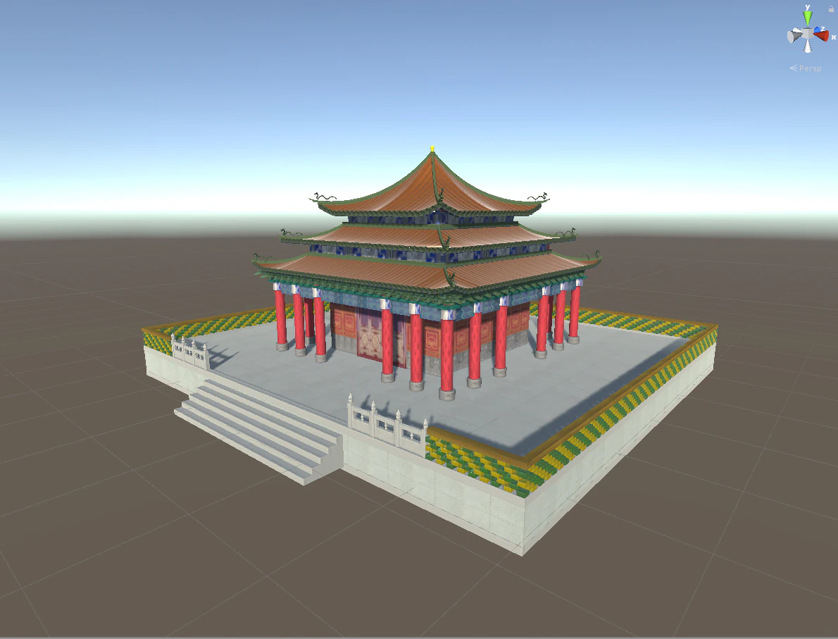 chinese temple wan chyn ting 3D Model .c4d .max .obj .3ds .fbx .stl .blend