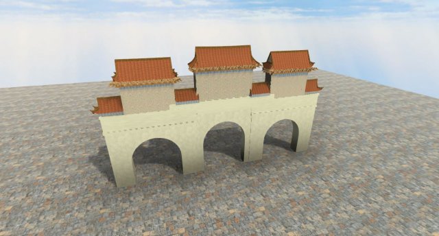 chinese temple san jian si zhu pai lou 3D Modell .c4d .max .obj .3ds .fbx .stl .blend