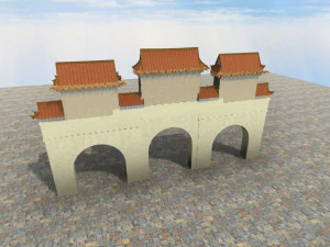 kuil cina san jian si zhu pai lou Model 3D