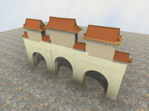 chinese temple san jian si zhu pai lou 3D Modell