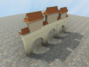 chinese temple san jian si zhu pai lou 3D Model