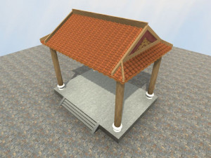 chinese temple si jiao xie shan ting Modelo 3D