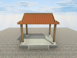 chinese temple si jiao xie shan ting Modelo 3D