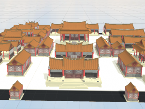chinese temple zhang hua kon miao 3D 모델