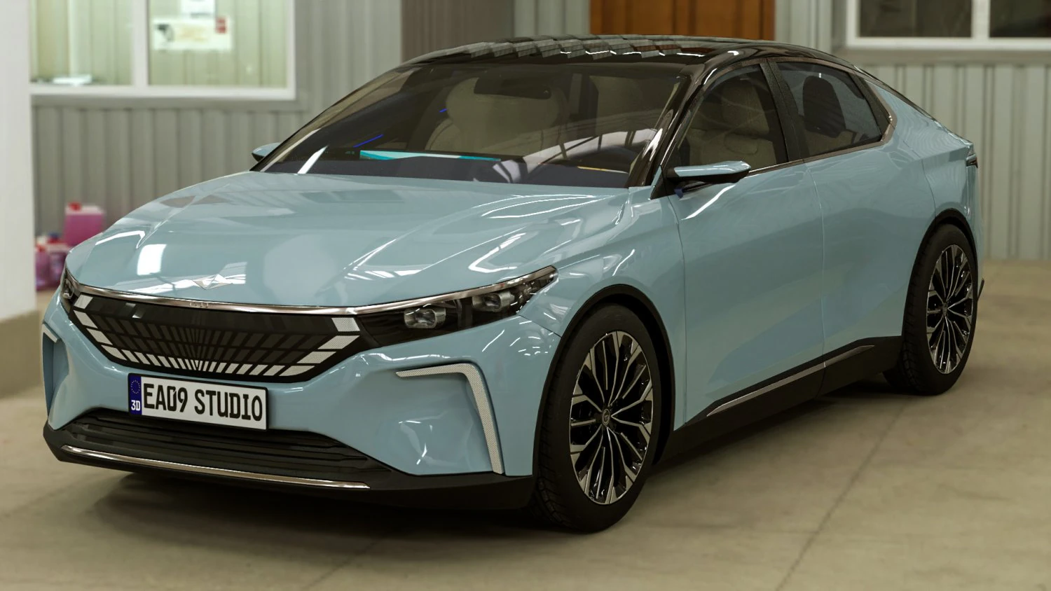 TOGG Concept Sedan 2024 3D Model .c4d .max .obj .3ds .fbx .stl .blend 