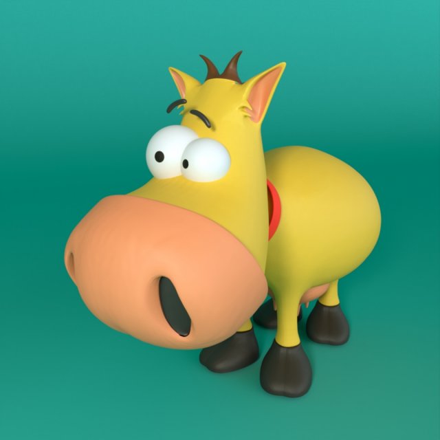 Cartoon Cow 3D Model .c4d .max .obj .3ds .fbx .stl .blend 