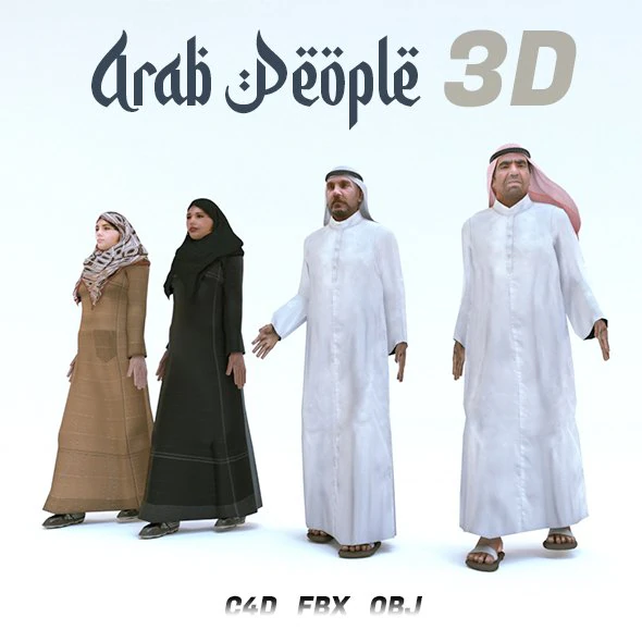 Arabic Person 3D 3D Model .c4d .max .obj .3ds .fbx .stl .blend