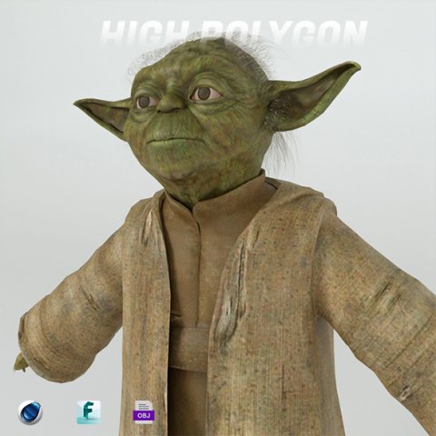 Yoda 3d 3D Model .c4d .max .obj .3ds .fbx .stl .blend 