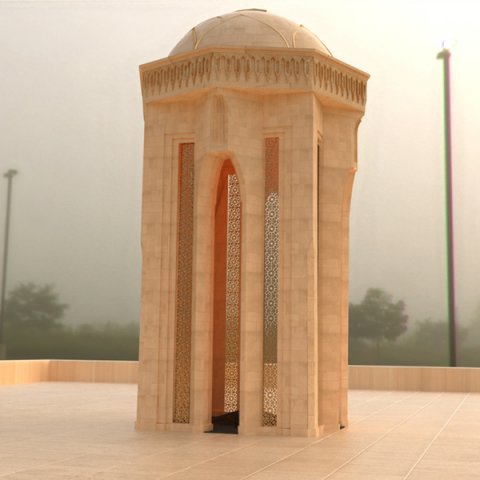 Shahidlar Monument 3D 3D Model .c4d .max .obj .3ds .fbx .stl .blend 