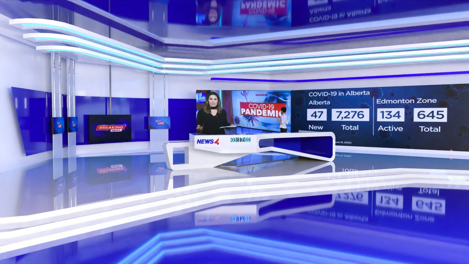 News Studio Tv 3D Model .c4d .max .obj .3ds .fbx .stl .blend