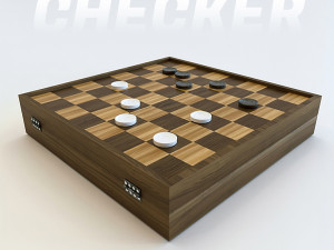 Checkers Draughts Game 3D Model