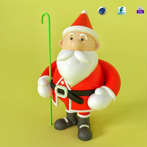 Cartoon Santa Claus 3D मॉडल .c4d .max .obj .3ds .fbx .stl .blend 