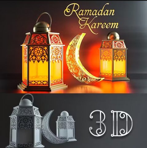 Ramadan Kareem 3D Model .c4d .max .obj .3ds .fbx .stl .blend 