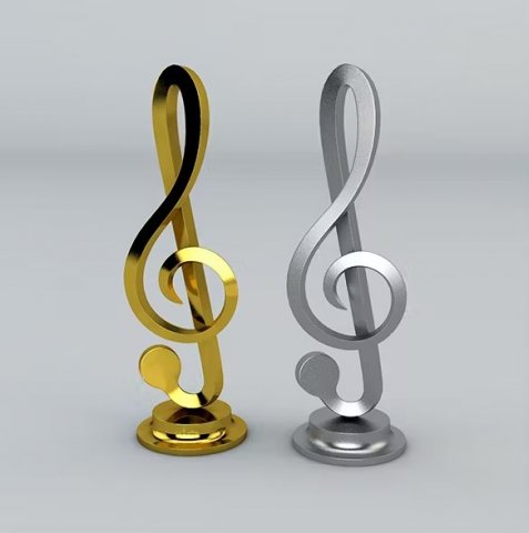 Note Clef 3D 3D Modell .c4d .max .obj .3ds .fbx .stl .blend 