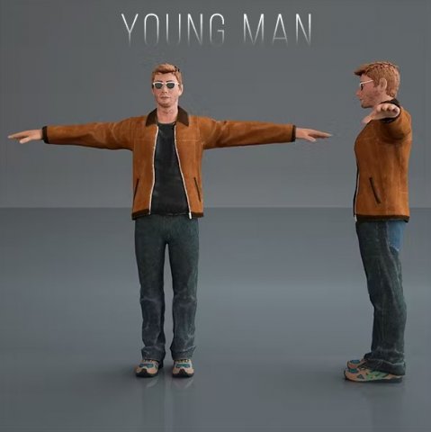 YOUNG MAN Modelo 3D .c4d .max .obj .3ds .fbx .stl .blend 