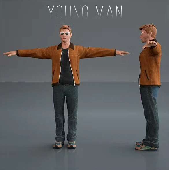 YOUNG MAN 3D Model .c4d .max .obj .3ds .fbx .stl .blend 