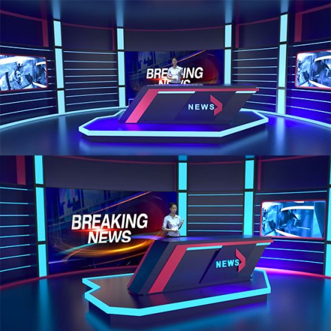 NEWS 24 STUDIO 3Dモデル .c4d .max .obj .3ds .fbx .stl .blend 
