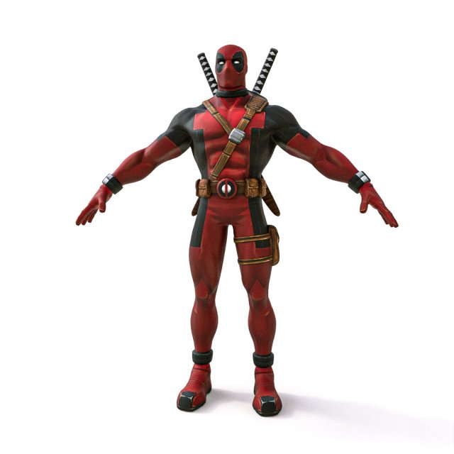 Deadpool 3D Model .c4d .max .obj .3ds .fbx .stl .blend 