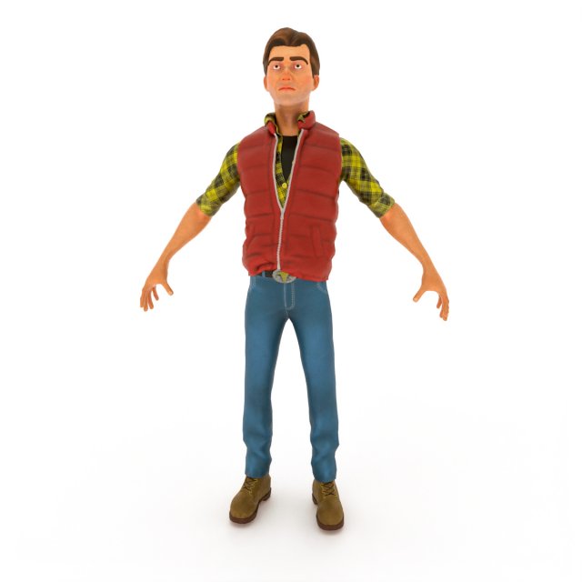 Cartoon male 3D Model .c4d .max .obj .3ds .fbx .stl .blend 
