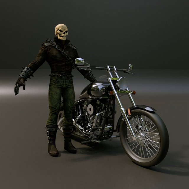 Ghost Rider 3D 模型 .c4d .max .obj .3ds .fbx .stl .blend 