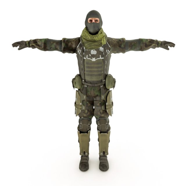 Special Force Soldier 3D Модель .c4d .max .obj .3ds .fbx .stl .blend 