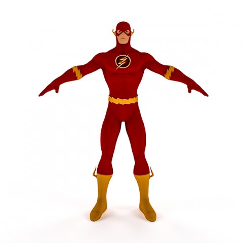 Flash Hero 3D Модель .c4d .max .obj .3ds .fbx .stl .blend 