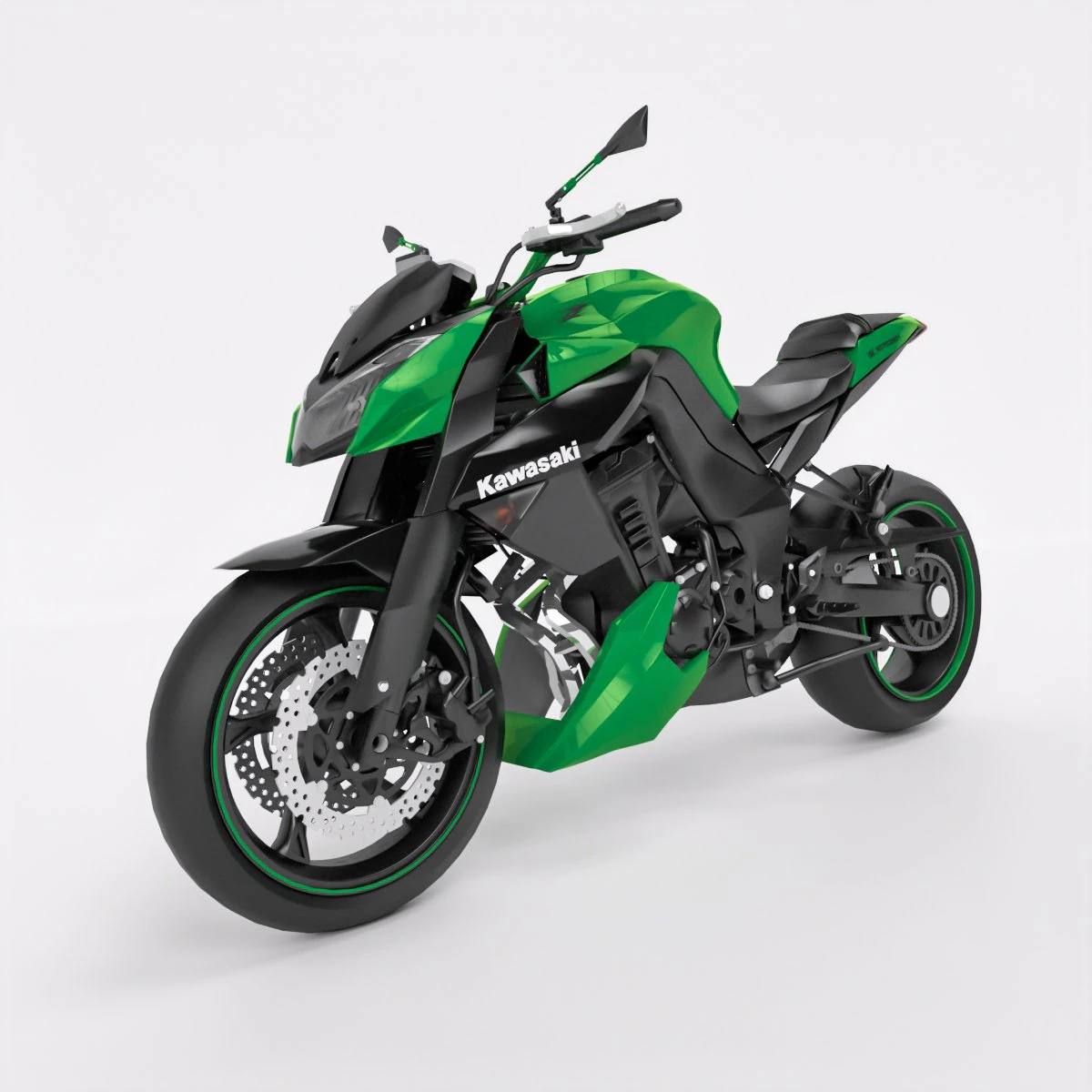 Kawasaki Z1000 3D Model .c4d .max .obj .3ds .fbx .stl .blend 